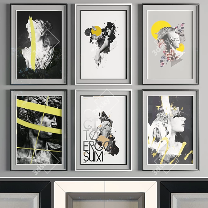 Modern Art Frame Collection 3D model image 1