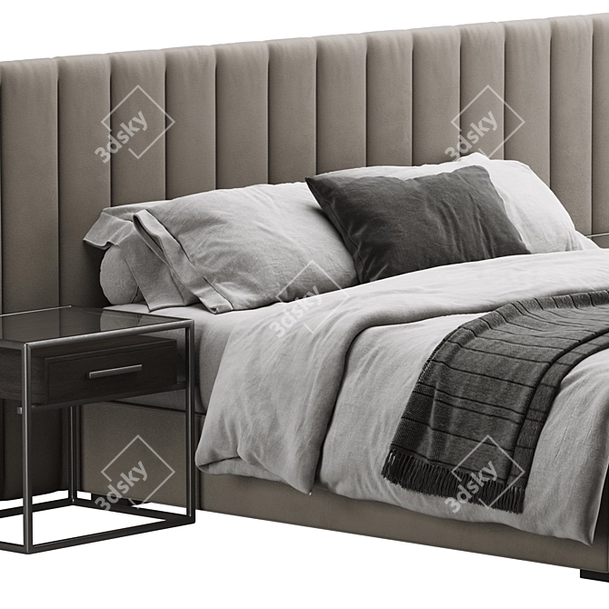Modern Modena Bed: Sleek Design and Superior Comfort 3D model image 3