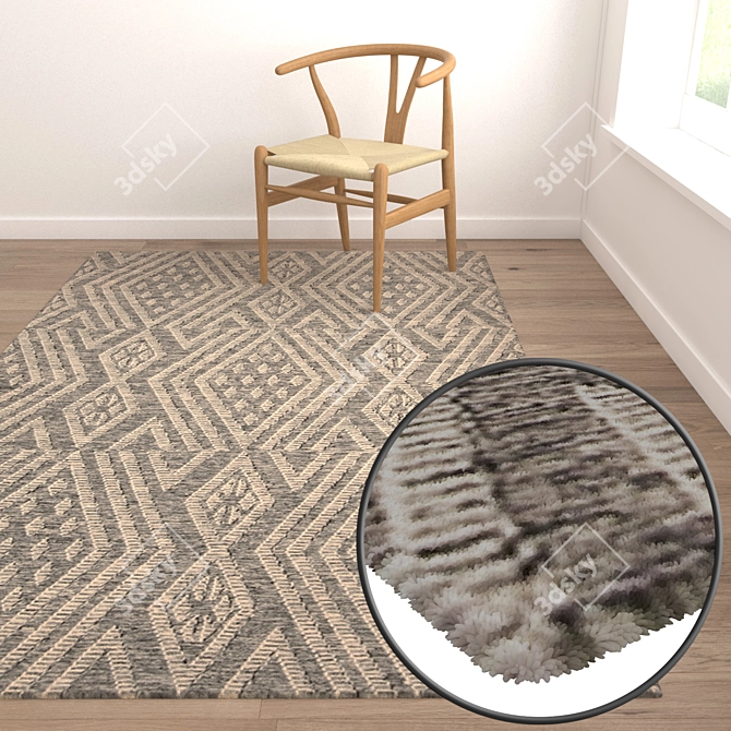 High-Quality 3-Piece Carpet Set 3D model image 5