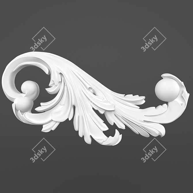 Carved ornament for elegant decor 3D model image 1