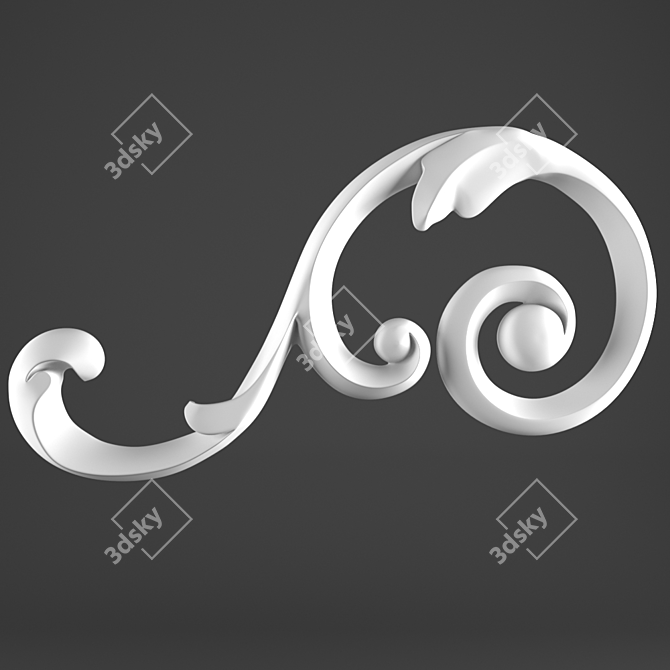 Carved Ornamental Accent: Elegant Wall, Ceiling, Arch, Door Decoration 3D model image 1