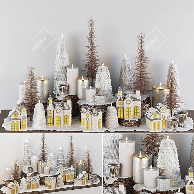 Festive Holiday Decor Set 3D model image 1