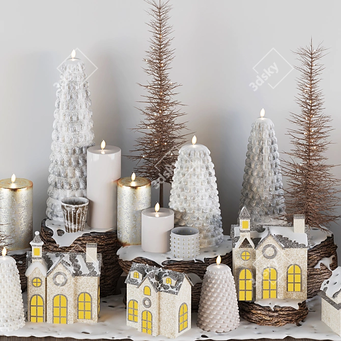 Festive Holiday Decor Set 3D model image 2