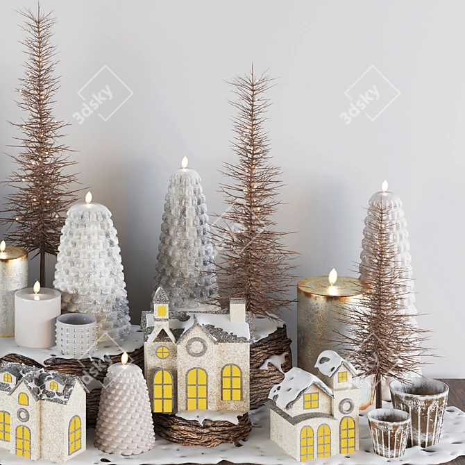 Festive Holiday Decor Set 3D model image 3