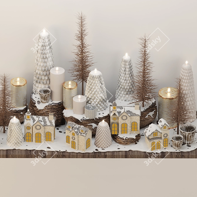 Festive Holiday Decor Set 3D model image 4