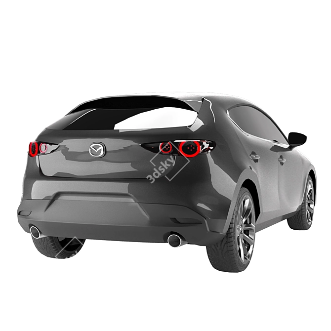 Sleek and Powerful: Mazda 3 2019 (Low Poly & Game Ready) 3D model image 5