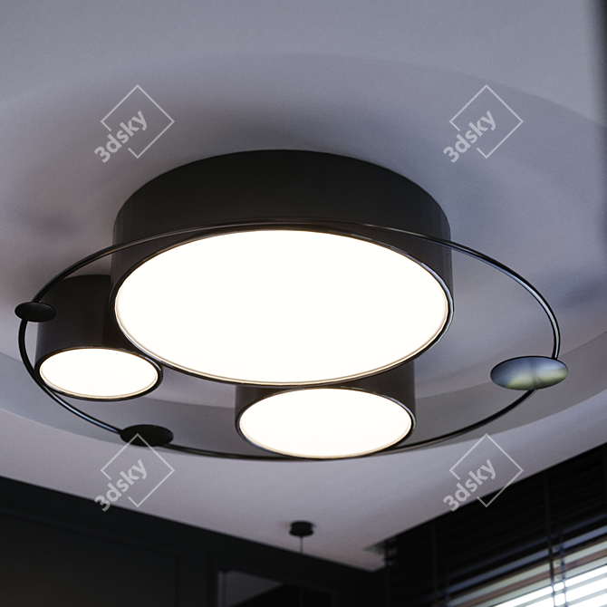 Sleek Circle Ceiling Light 3D model image 1