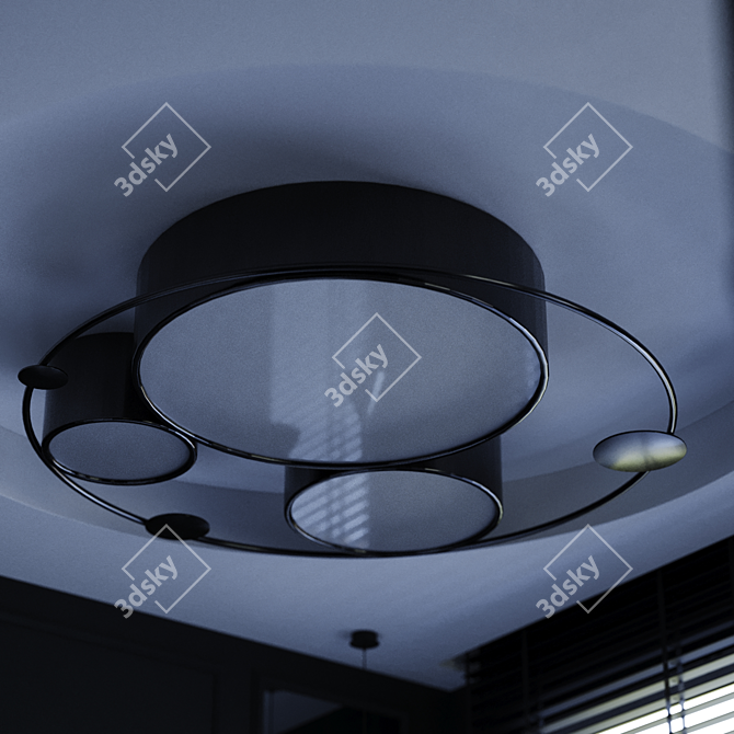 Sleek Circle Ceiling Light 3D model image 2
