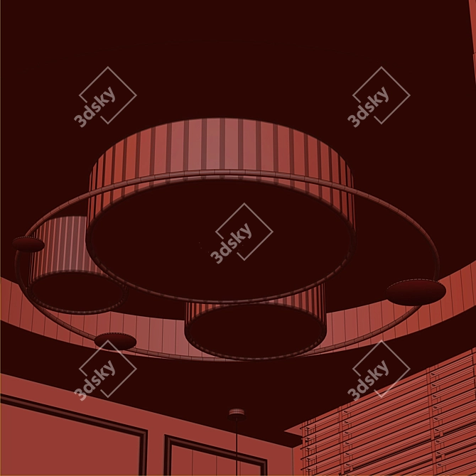 Sleek Circle Ceiling Light 3D model image 3