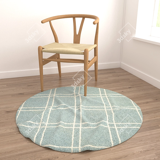 Round Carpets Set - 6pcs 3D model image 4