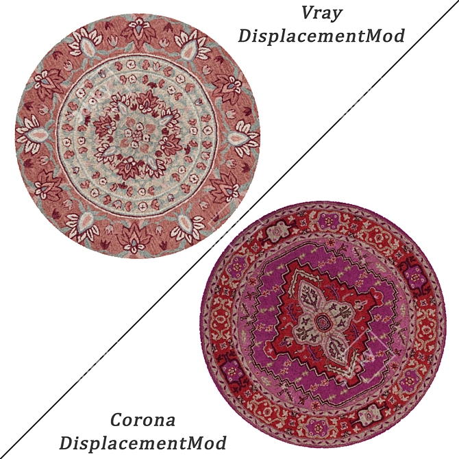 Versatile Round Carpets Set 3D model image 2