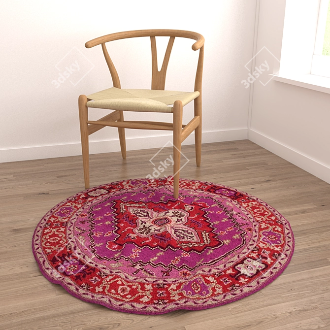 Versatile Round Carpets Set 3D model image 4