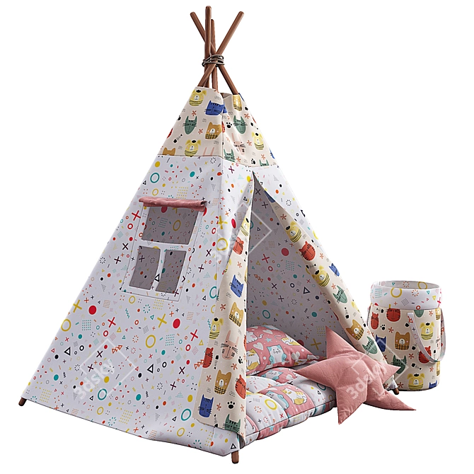 Kids Playhouse Wigwam: Interactive Indoor Teepee 3D model image 3