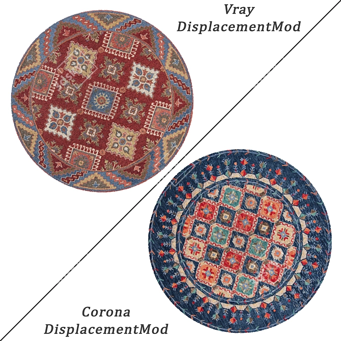 Versatile Round Carpet Set 3D model image 4