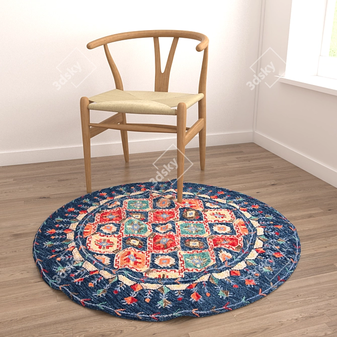 Versatile Round Carpet Set 3D model image 1
