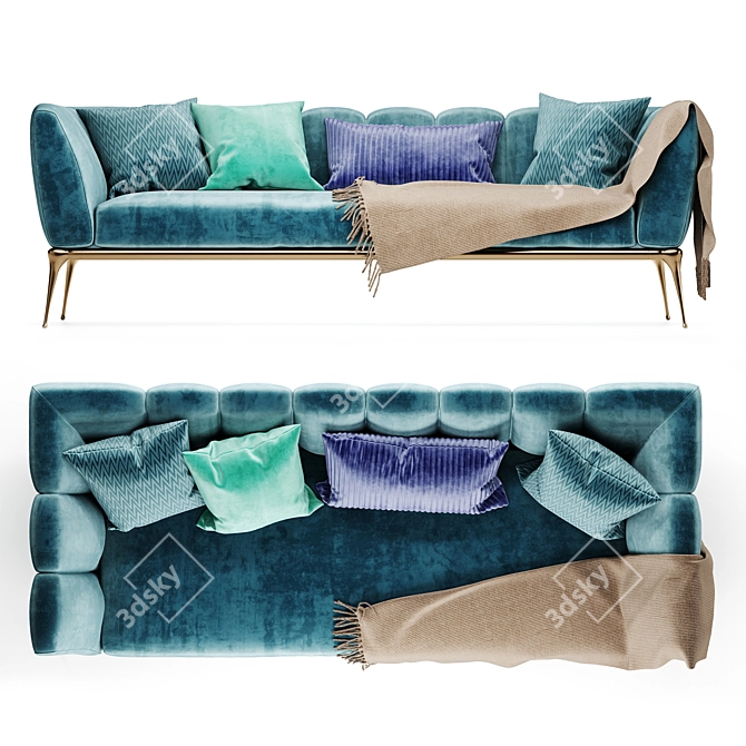 Iseo Cantori: Stylish and Spacious Sofa 3D model image 2