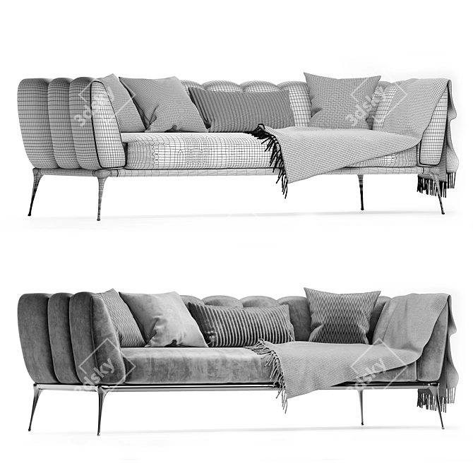 Iseo Cantori: Stylish and Spacious Sofa 3D model image 4