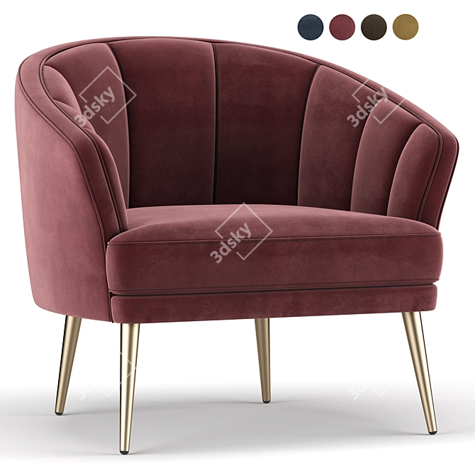 Elegant Maya Armchair 3D model image 1