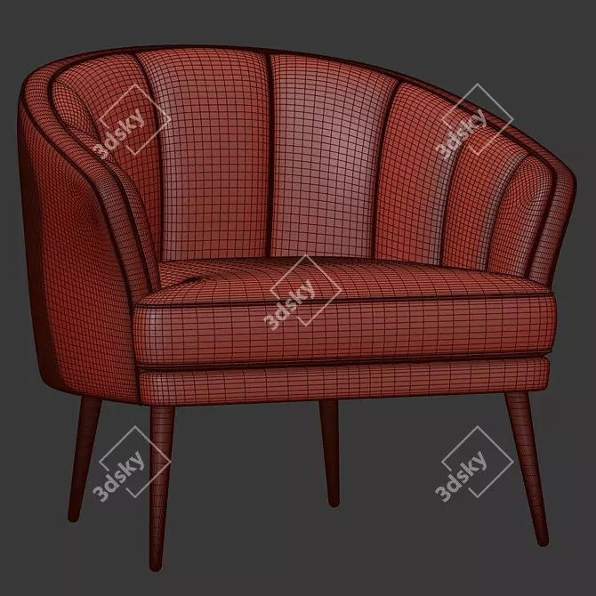 Elegant Maya Armchair 3D model image 4