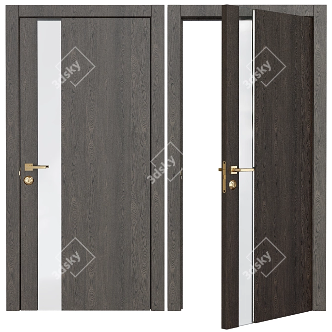 Elegant Fiberglass Entry Door 3D model image 1