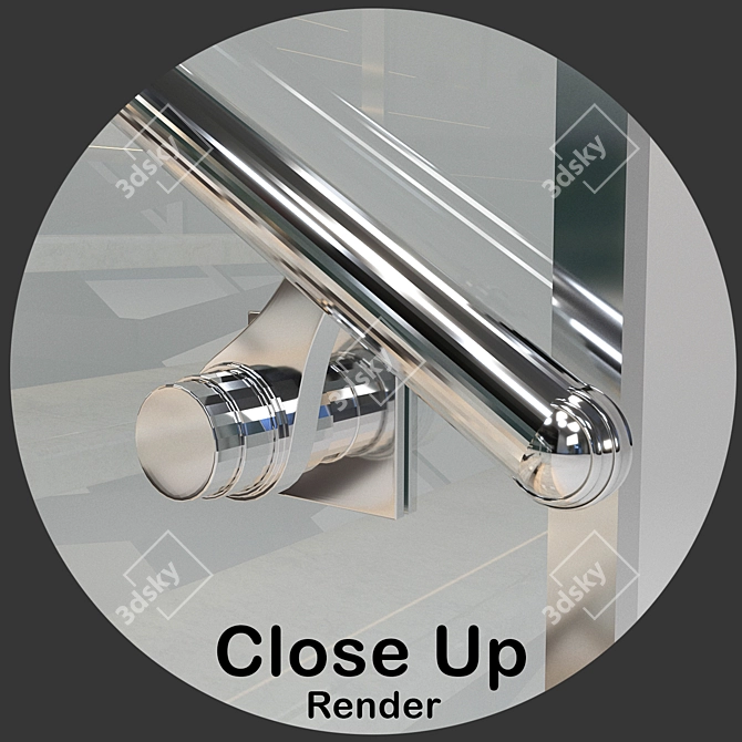 Sleek Glass Staircase 3D model image 3