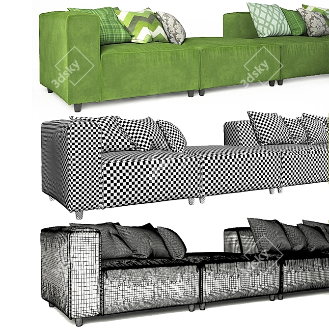 Modern BoConcept Carmo Sectional 3D model image 4