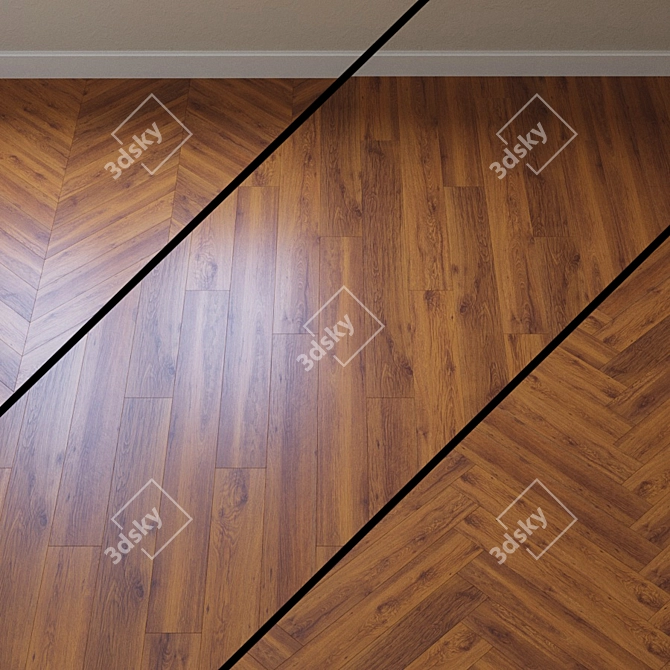 Elegant Highland Oak Parquet 3D model image 1