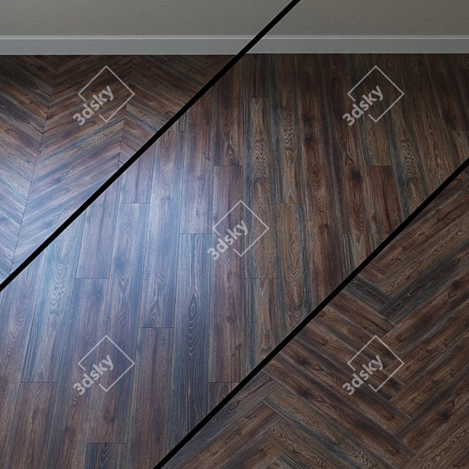 Classic Canyon Oak Black Parquet 3D model image 1