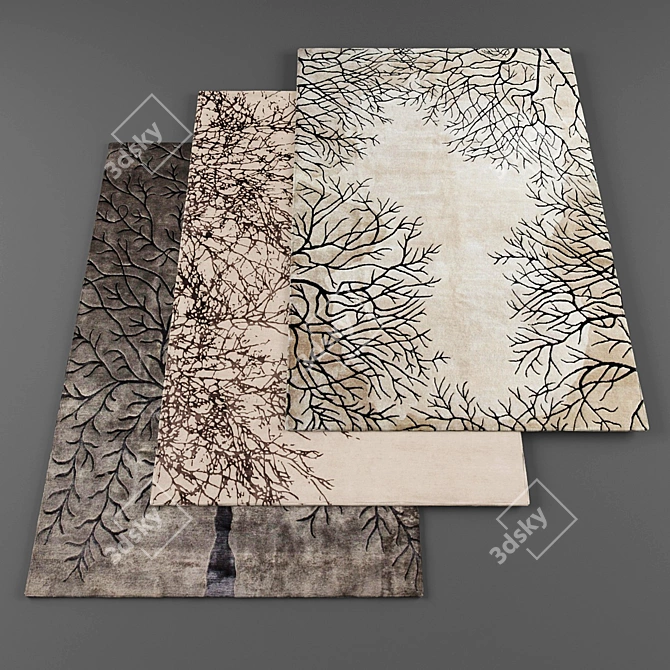 Modern Rug Set - 7 Pieces 3D model image 1