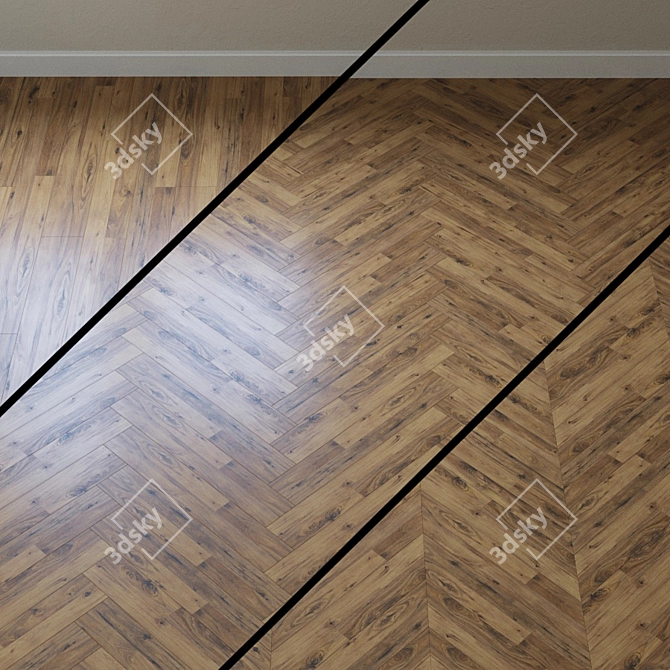 Golden State Hickory Parquet 3D model image 1