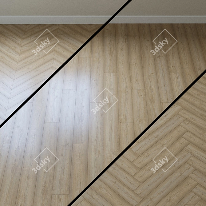 Elegant Pastel Oak Parquet 3D model image 1