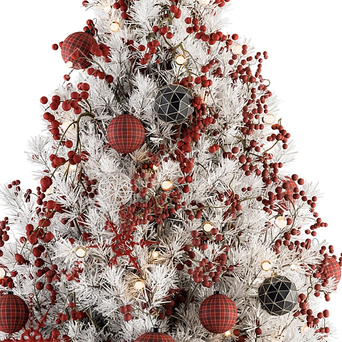  Festive Red & White Christmas Tree with Gift 3D model image 4