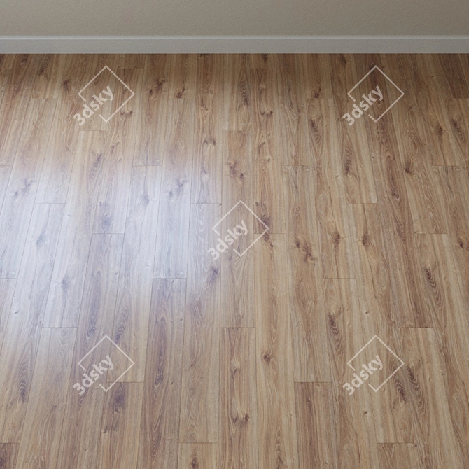 Classic White Canyon Oak Parquet 3D model image 2