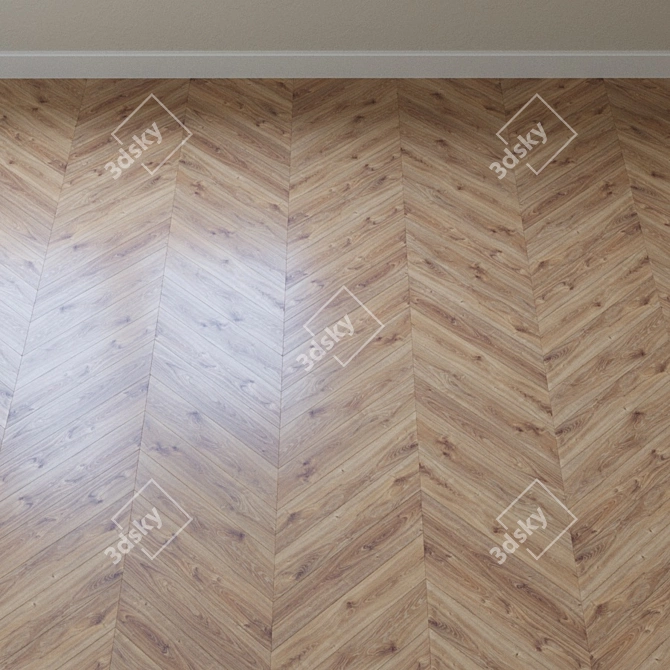 Classic White Canyon Oak Parquet 3D model image 3