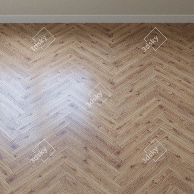 Classic White Canyon Oak Parquet 3D model image 4