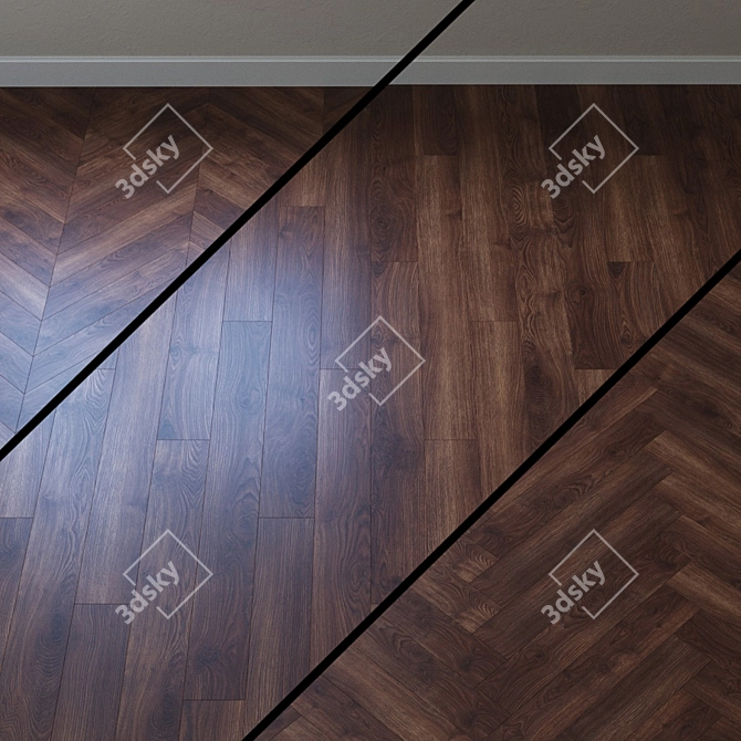 Montreal Oak Parquet Flooring 3D model image 1