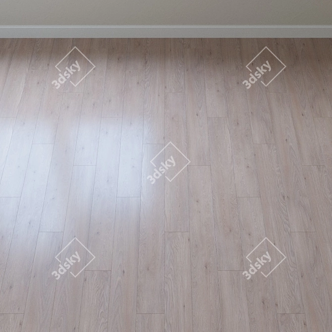 Elegant Oak Parquet Flooring 3D model image 2