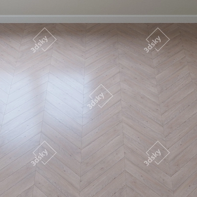 Elegant Oak Parquet Flooring 3D model image 3