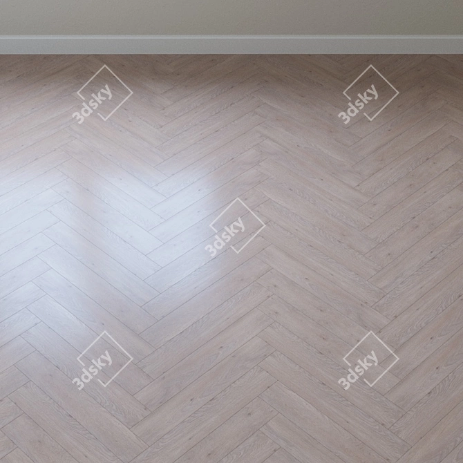 Elegant Oak Parquet Flooring 3D model image 4