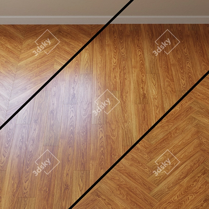 Classic Light Lacquered Parquet 3D model image 1