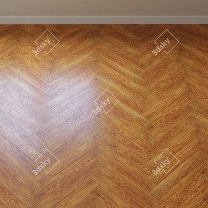 Classic Light Lacquered Parquet 3D model image 3