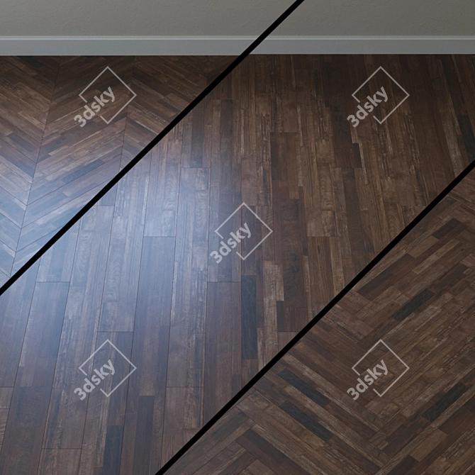 Bali Driftwood Parquet Flooring 3D model image 1