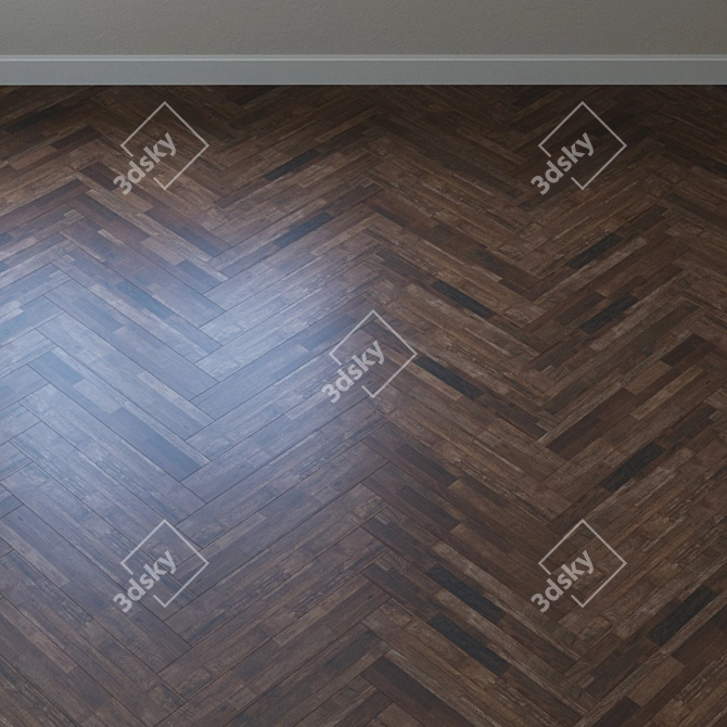 Bali Driftwood Parquet Flooring 3D model image 4