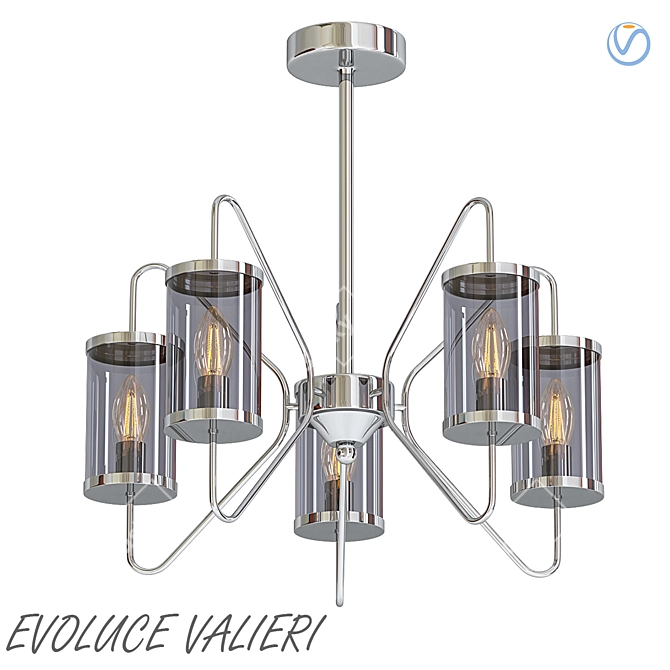 Elegant Valieri Hanging Chandelier 3D model image 1