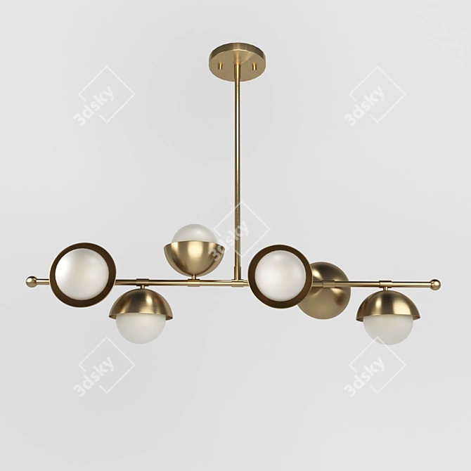 Modern Brass Pendant Light 3D model image 1