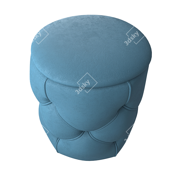 Velvet Pouf: 3D Model 3D model image 2