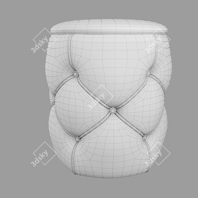 Velvet Pouf: 3D Model 3D model image 3