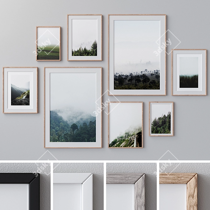 Multi-color Photo Frames Set 3D model image 1