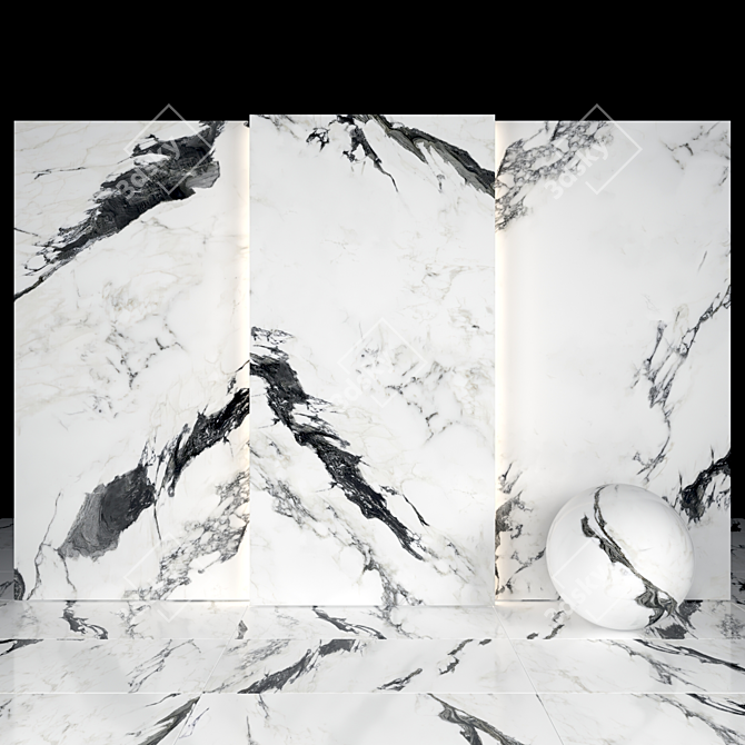 Panda Marble 04: Stunning Textured Slabs & Tiles 3D model image 3