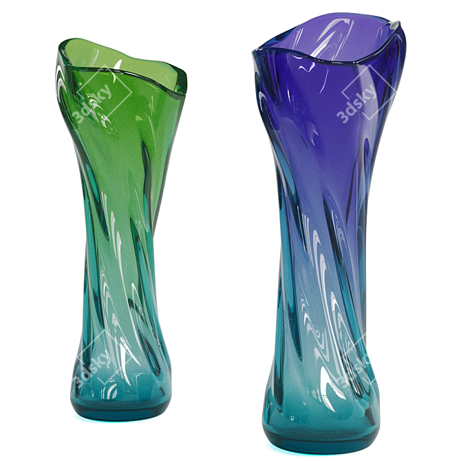 Elegant Glass Vase 3D model image 1